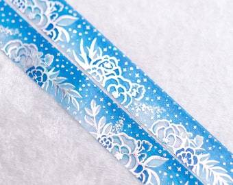 Clock Strikes 12 | Floral 15mm Washi Sample | Metallic washi tape holo washi tape iridescent washi tape magic washi tape floral washi tape