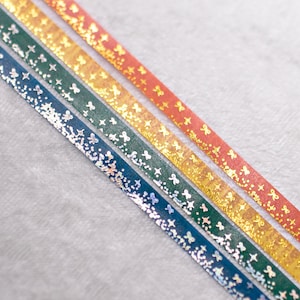 Spellbound Houses | Set of 4 | 5mm Washi Samples | iridescent washi tape washi tape set pen pal stationery magic washi tape star washi tape