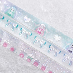 Sirenengeburtstag | 3er Set | 15mm Washi Sample | Magisches Washi Tape irisierendes Washi Tape pastell washi tape washi tape kawaii holo washi tape