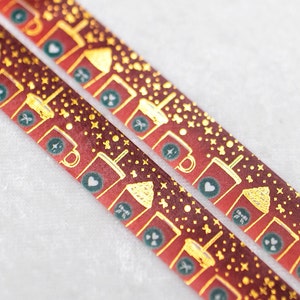 Sirenenrote Tassen | Kaffeetasse 15mm Washi Sample | Rotes Washi Tape Folie Washi Tape Goldfolie Washi Tape Gold Washi Tape Weihnachten Washi Tape