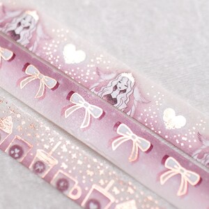 Siren es Au Lait | 3er Set | 15mm Washi Sample | Rosa Washi Tape Metallic Washi Tape Rosegold Folie niedlich Washi Tape kawaii washi tape