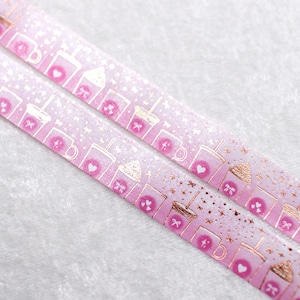 Siren es Pink Cafe | Kaffeetasse 15mm Washi Sample | Rosa Washi Tape Metallic Washi Tape Rosegold Folie niedlich washi tape washi tape kawaii