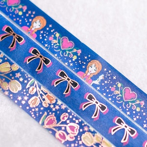 Spring Princess | Set of 3 | 15mm Washi Sample | Metallic washi tape spring washi tape seasons washi tape magic washi tape rose gold foil