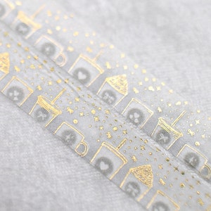 Siren es Winter Cafe | Kaffeetasse 15mm Washi Sample | Gold Washi Tape Goldfolie Washi Tape Metallic Washi Tape Star Washi Tape Magic Washi Tape