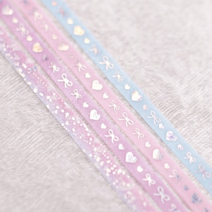 Pastel | Set van 4 | 5mm Washi Monsters | iriserende washi tape washi tape set kawaii stationaire pen pal briefpapier washi sampler mooie tape