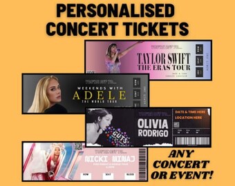 PERSONALISED CONCERT TICKET - All concerts and events!