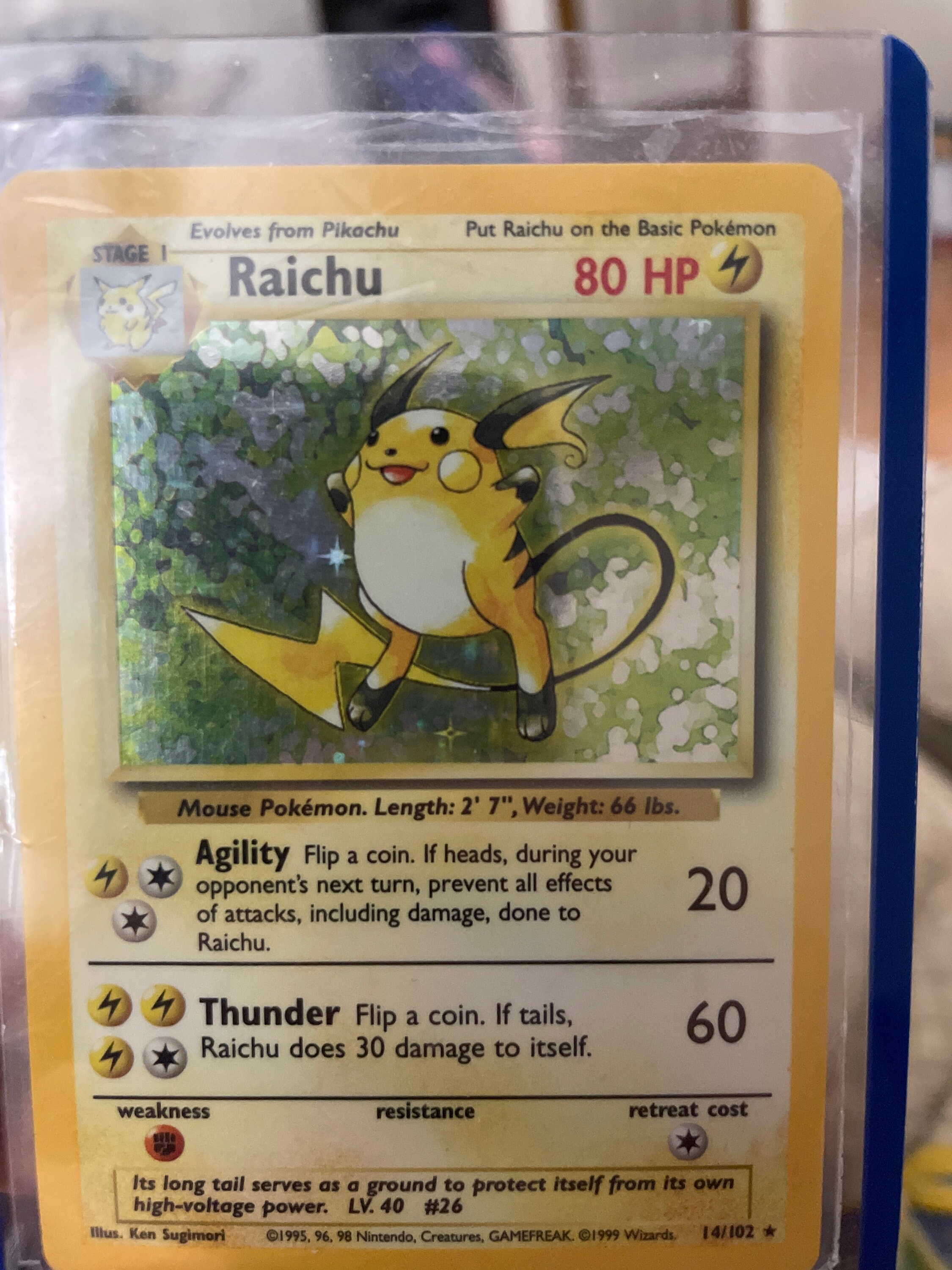 Holographic Raichu Pokémon 14/102 - Etsy India