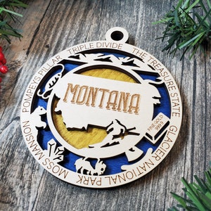 Montana ornament, Montana fan, Montana unique gift,personalized ornament, gift for her, gift for him