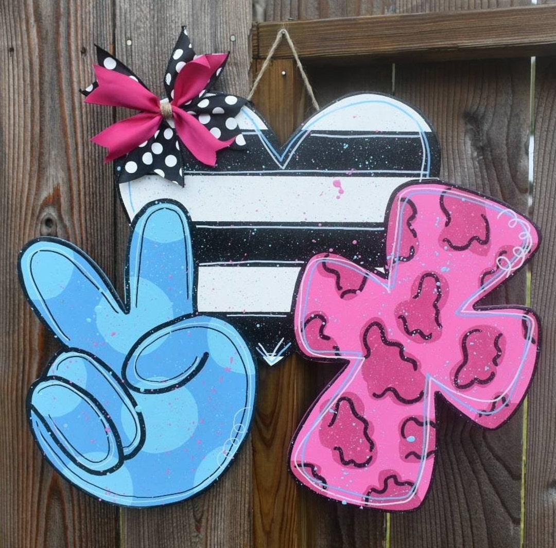 Peace Door Hanger Love Door Hanger Cross Door Hanger Teen Etsy
