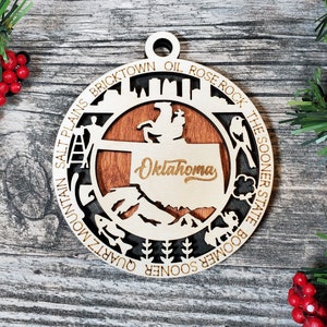 Oklahoma ornament, Oklahoma fan, personalized ornament, gift for her, gift for him