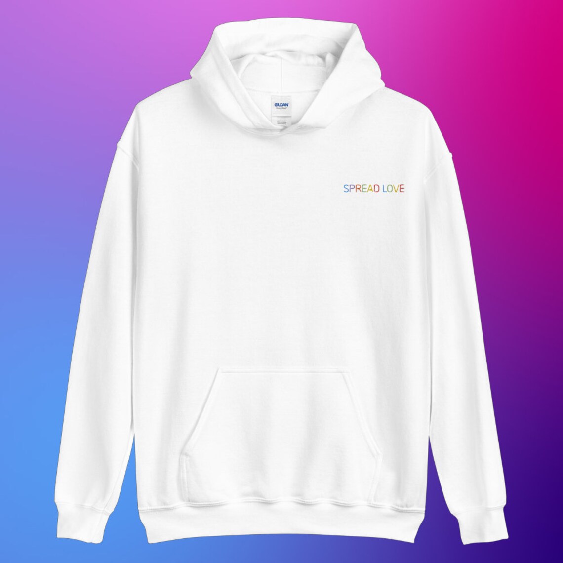 Spread Love Embroidered Unisex Hoodie - Etsy