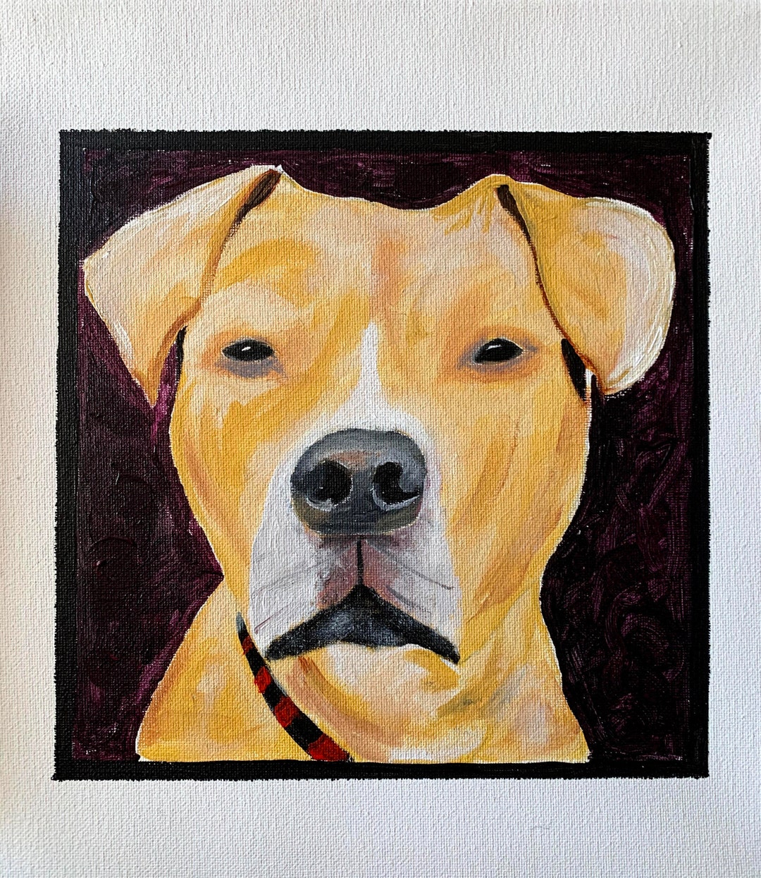 Custom Pet Portrait Custom Dog Portrait Pet Painting Acrylic on Canvas ...