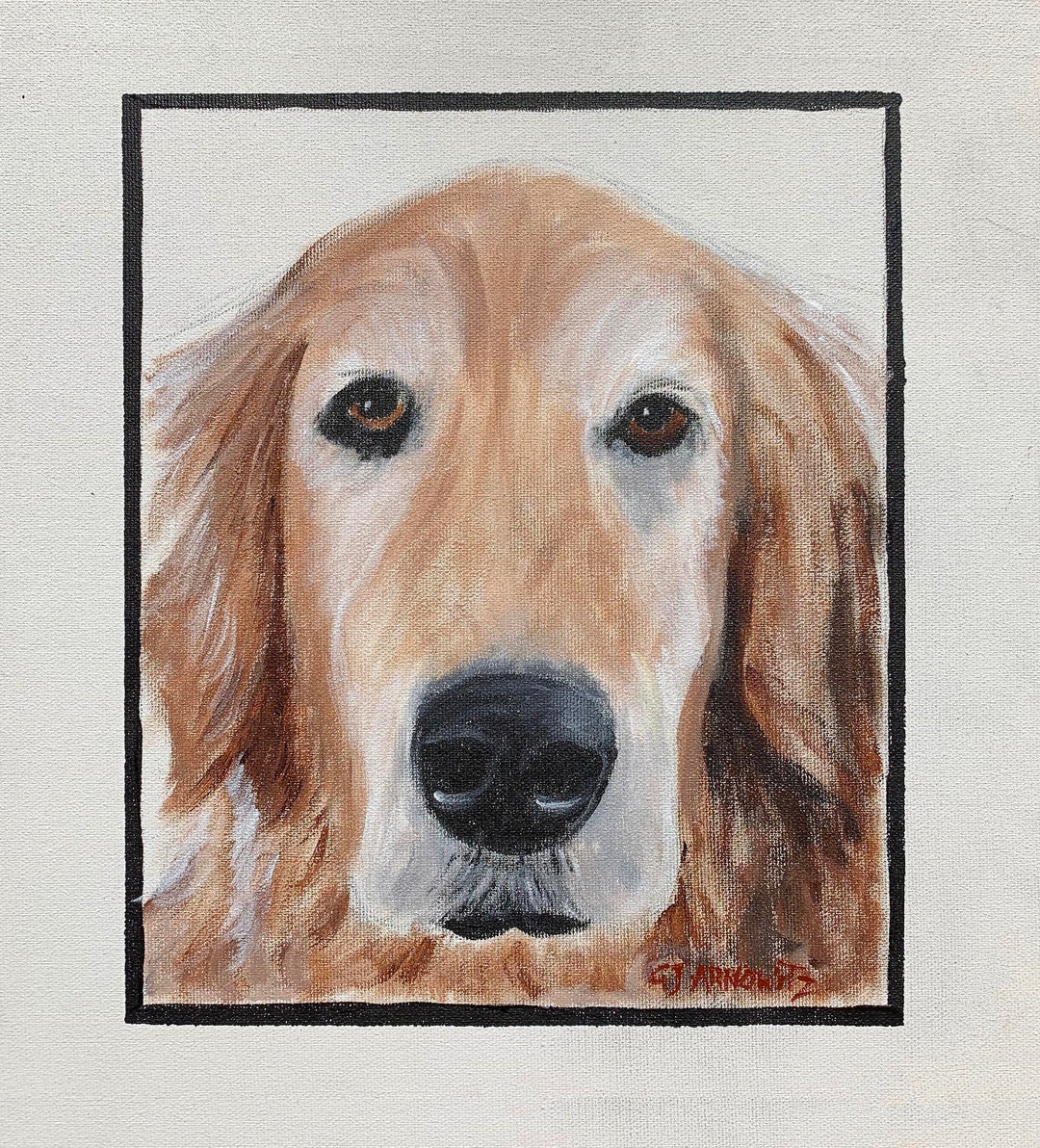 Custom Pet Portrait Custom Dog Portrait Pet Painting Acrylic on Canvas ...