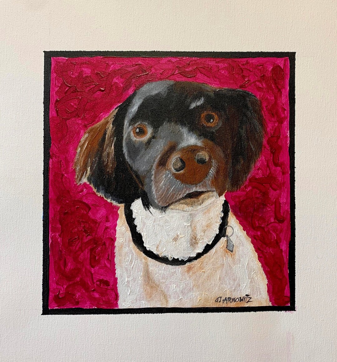 Custom Pet Portrait Custom Dog Portrait Pet Painting Acrylic on Canvas ...