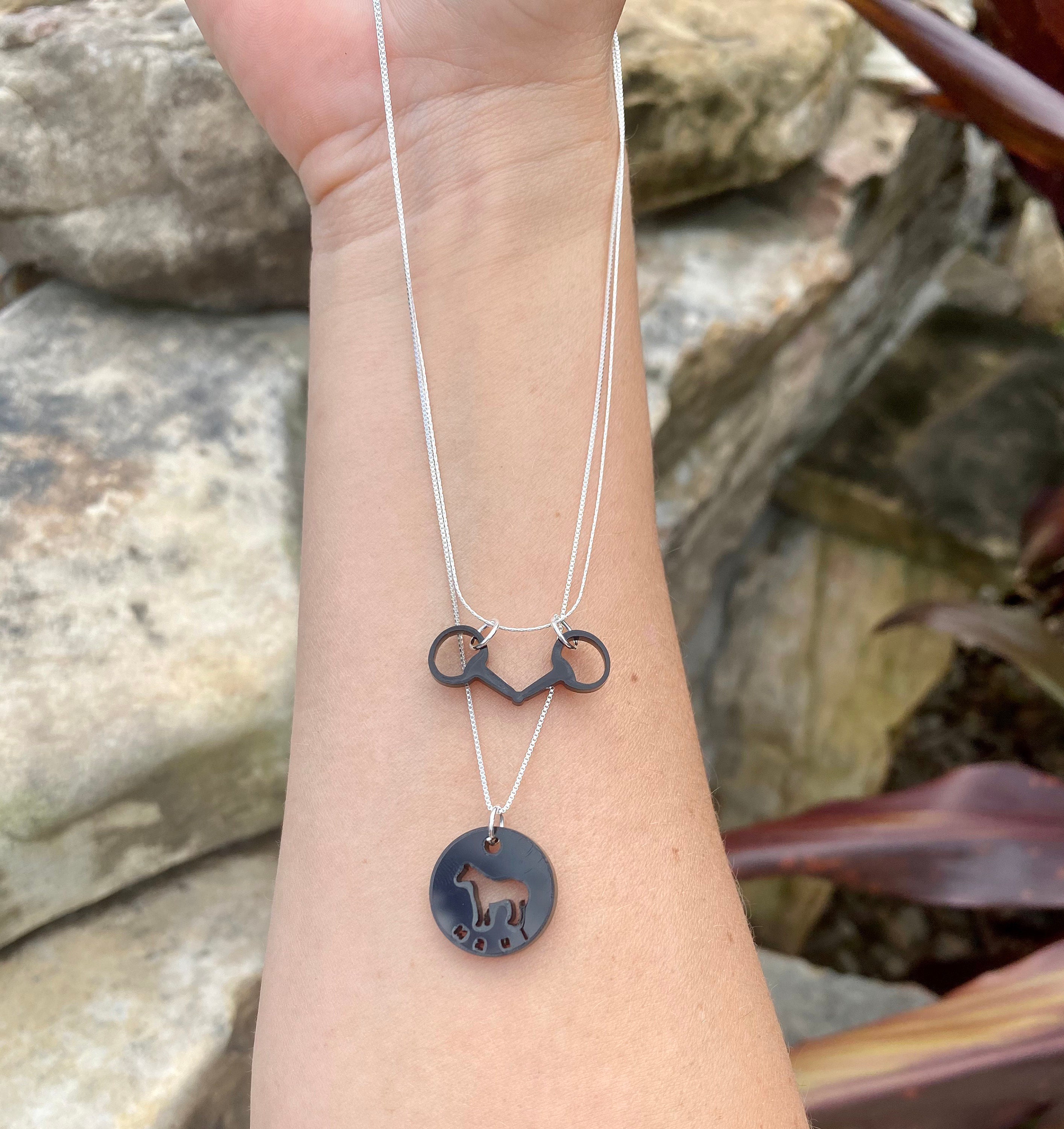 Horse Bit or personalized Round horse Pedant Elegant necklace Etsy