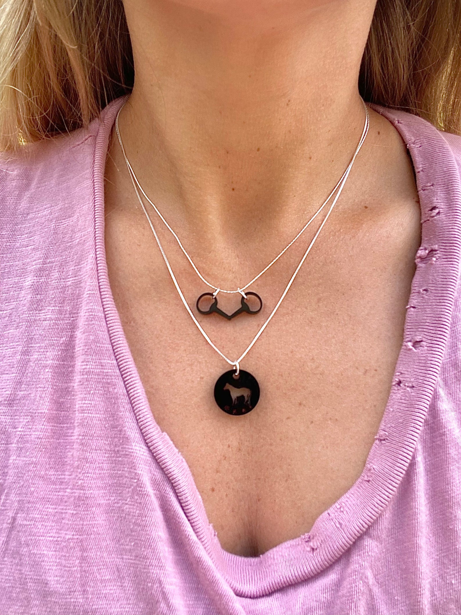 Horse Bit or personalized Round horse Pedant Elegant necklace Etsy