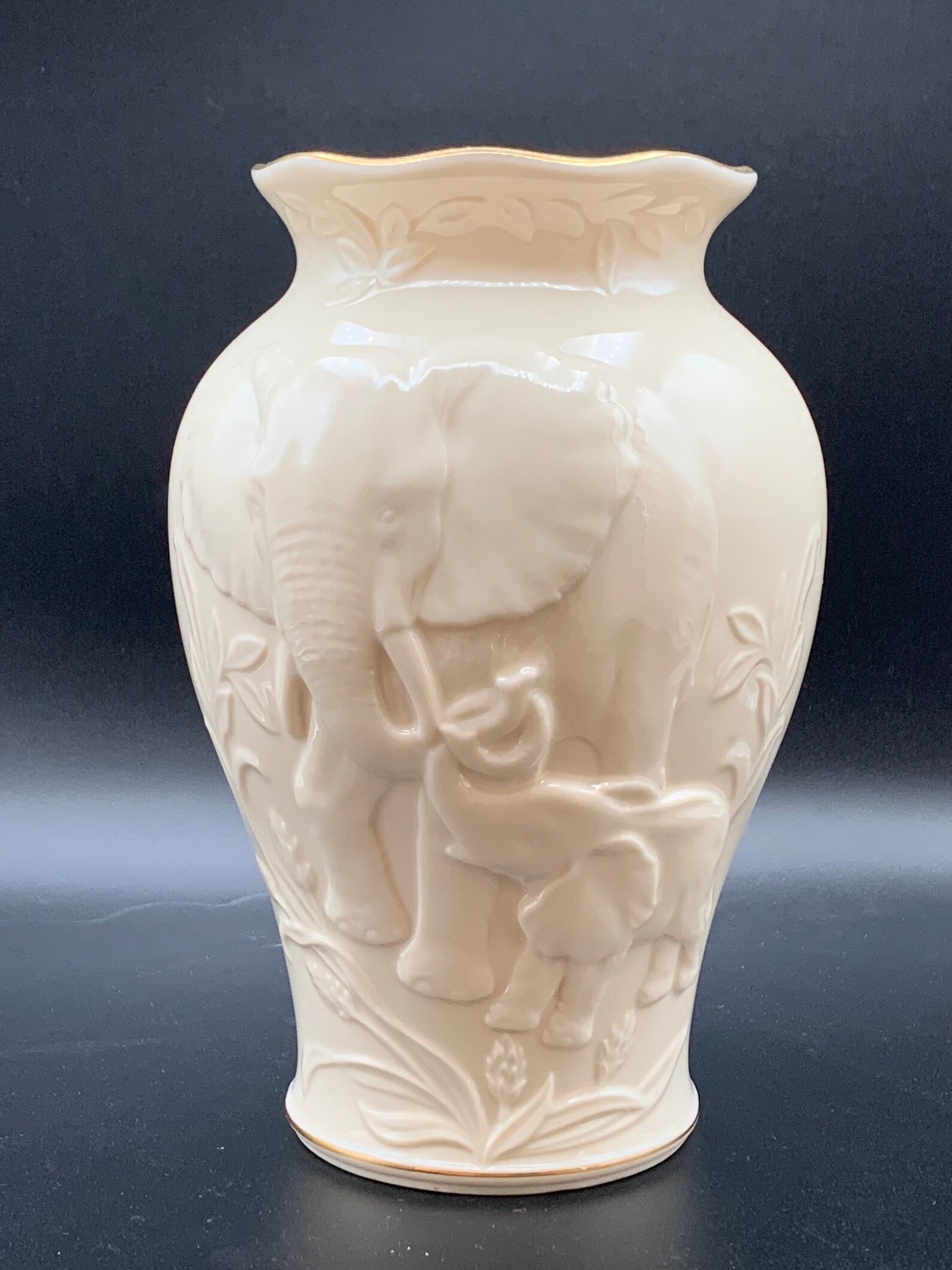 Lenox Vase Elephant & Calf Porcelain Natures Majesty Etsy