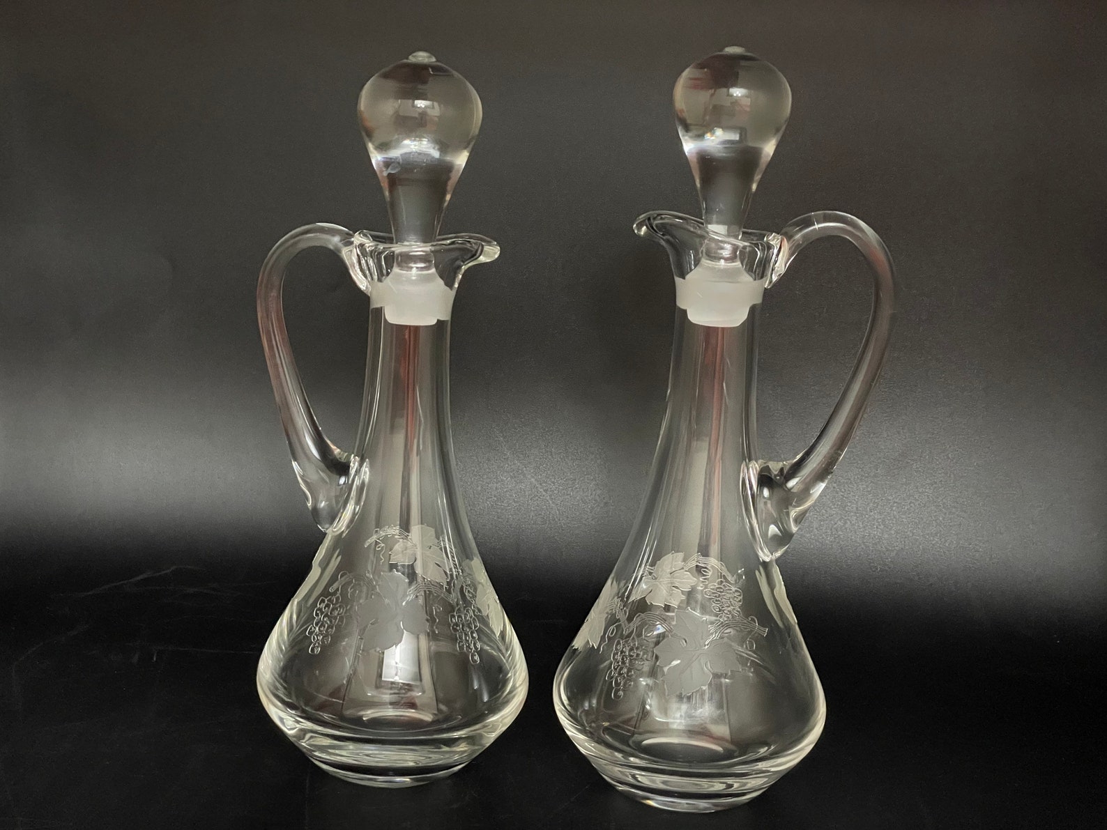 Vintage Belfor Crystal Oil and Vinegar Decanter Czechoslovakia Etsy