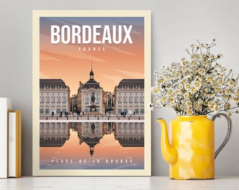 Bordeaux France Travel Poster / Bordeaux Print / Modern Wall Art Decor / Bordeaux Illustration / France Travel Poster / Gift for a Friend