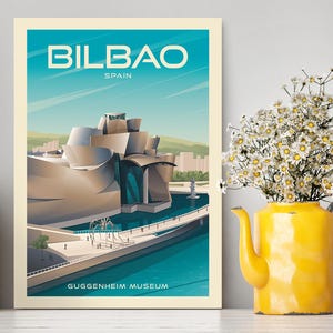 Impression de la ville de Bilbao en Espagne / Poster de voyage en Espagne / Poster de la ville de Bilbao / Art mural de Bilbao / Imprimé sur du papier de haute qualité / Best Gist / Décoration d'intérieur