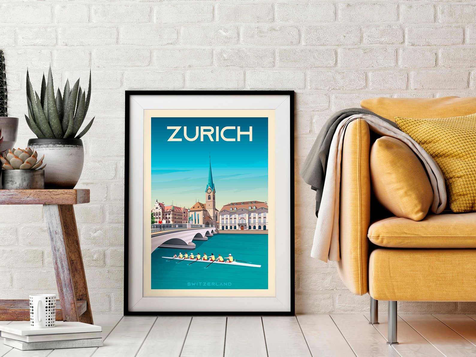 Zurich Switzerland Travel Poster Print / Zurich Vintage Etsy