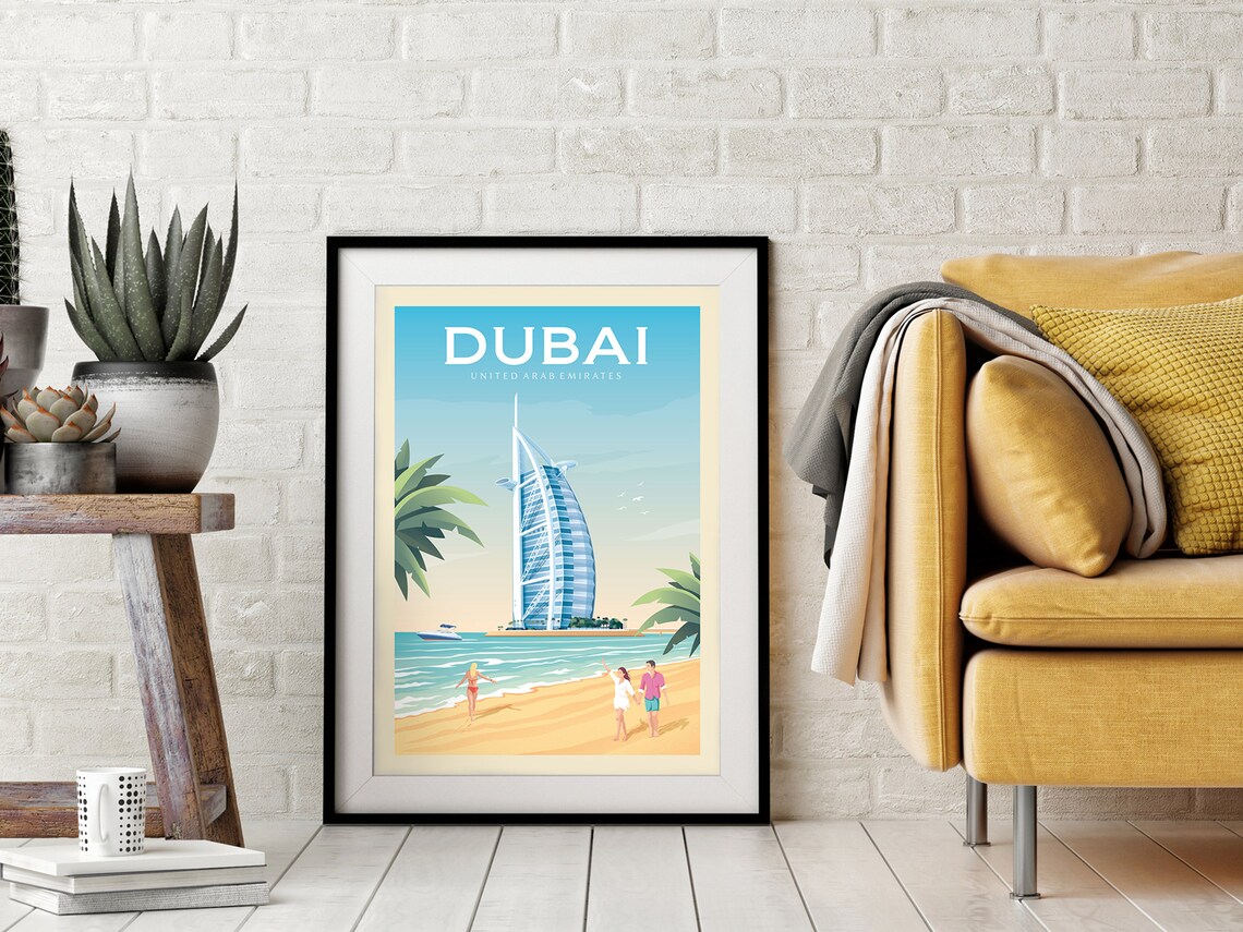 Dubai Travel Poster Printed Wall Art Print Decent Posters Etsy