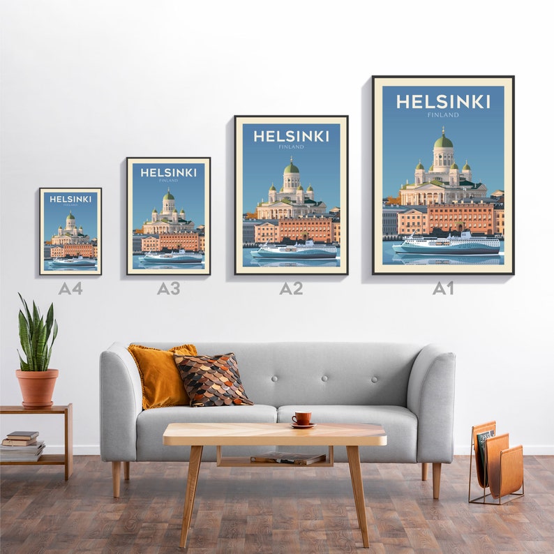Helsinki Finland Travel Poster Wall Art City travel Print Europe