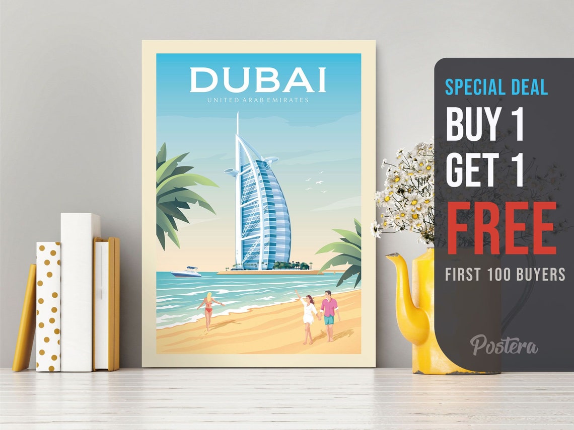 Dubai Travel Poster Printed Wall Art Print Decent Posters Etsy