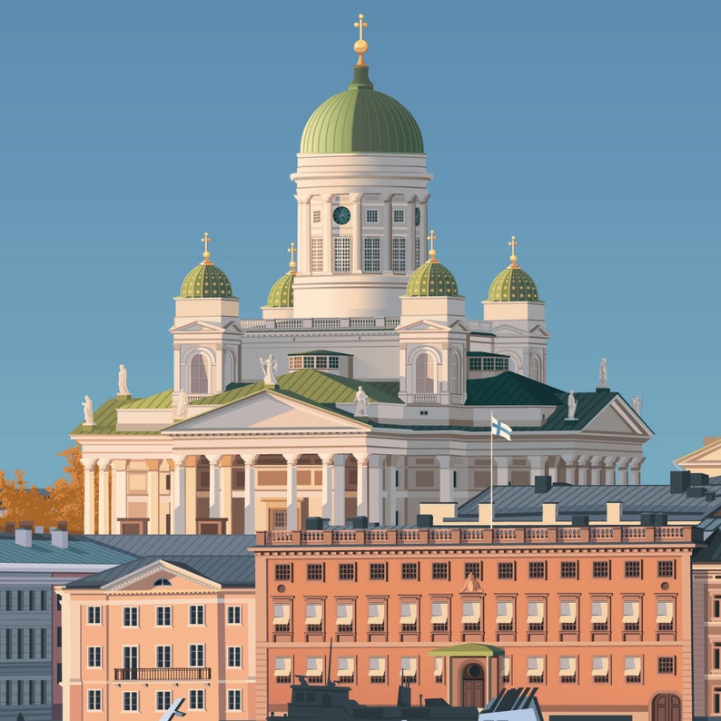 Helsinki Finland Travel Poster Wall Art City travel Print Europe