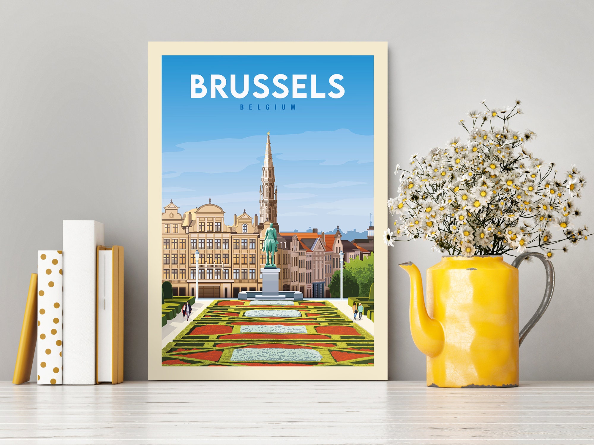 Decoratieve Brussel België Poster Moderne Etsy Travel Etsy