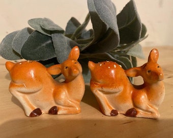 Vintage Salt and Pepper Shakers, Deer Salt and Pepper Shakers, Vintage JAPAN Salt and Pepper Shakers, Ceramic Salt and Pepper Shakers