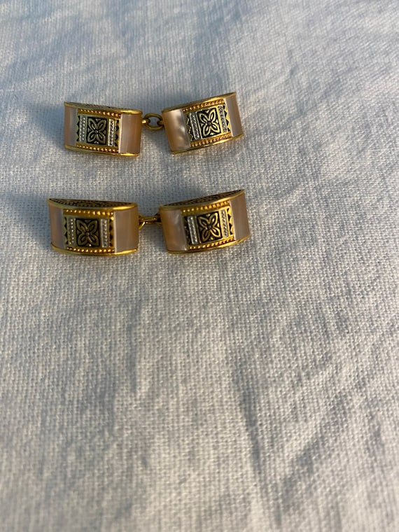 Beautiful Art Deco Cufflinks, Mother of Pearl Cuff