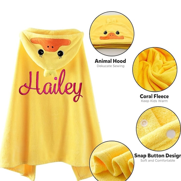 Personalized baby hooded bath towels, animal design baby bath towels, highly absorbant towels, newborn baby gift, toddler bath towels