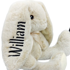 Personalized Stuffed Bunny – Custom Embroidered Plush Toy | Newborn Gift | Easter Bunny Doll | Baby Shower Keepsake