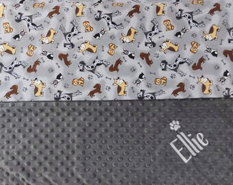 Personalized Pet Blanket, Pet Comforter, Paw Print Blanket, Minky, Dog Blanket, Cat Blanket, Custom Pet Blanket, Puppy Blanket, Pet Gift