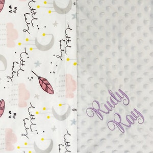 Couverture de bébé personnalisée, couverture de bébé Minky, nouveau-né fille, cadeau garçon, cadeau de baby shower, cadeau de nouveau-né, petite couverture de bébé de 30 x 40 po.