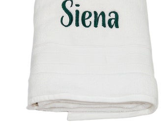 Monogrammed Bath Towel: Personalized Embroidered Cotton Towel