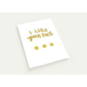 Paquete de 10 tarjetas de felicitación con caras sonrientes "Me gusta tu cara" / Tarjeta de orgullo LGBTQ de género neutro / Tarjeta "Simplemente porque sí"