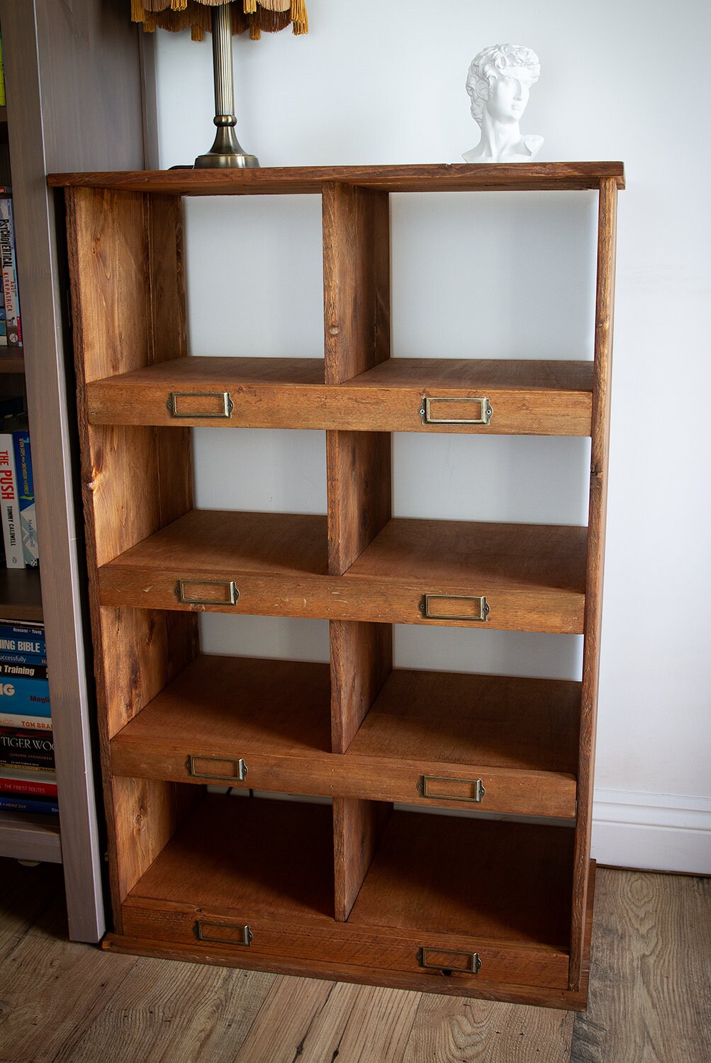 Rustic Reclaimed Wooden Pigeon Hole Shoe Storage Unit Rack Shelves