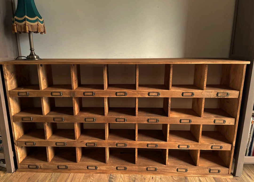 Rustic Reclaimed Wooden Pigeon Hole Shoe Storage Unit Rack Shelves Etsy