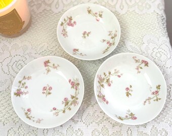 Set of 3 Haviland Limoges Pink Rose Bowls • Vintage French Porcelain