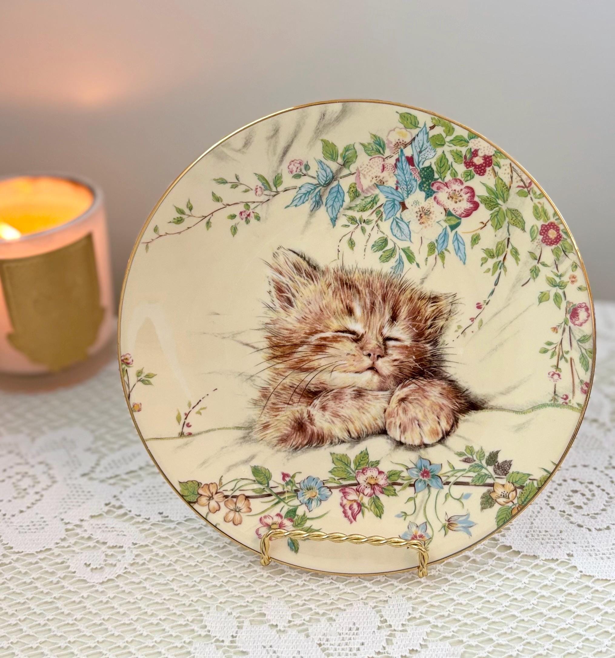 Royal Worcester Cat Plate - Etsy