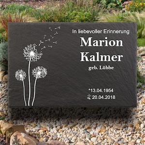 Urnengrabsteine, Grabsteine für Urnengräber, Gedenktafel aus Naturschiefer, mit personalisierten Text, 30x20cm 100% Wetterfest.