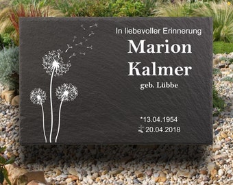 Urn gravestones, gravestones for urn graves, memorial plaque made of natural slate, with personalized text, 30 x 20 cm 100% weatherproof.