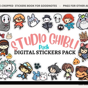 Ghibli digital stickers, Anime Digital Stickers, Studio Ghibli Digital Planner Stickers for goodnotes, cute digital stickers  for goodnotes