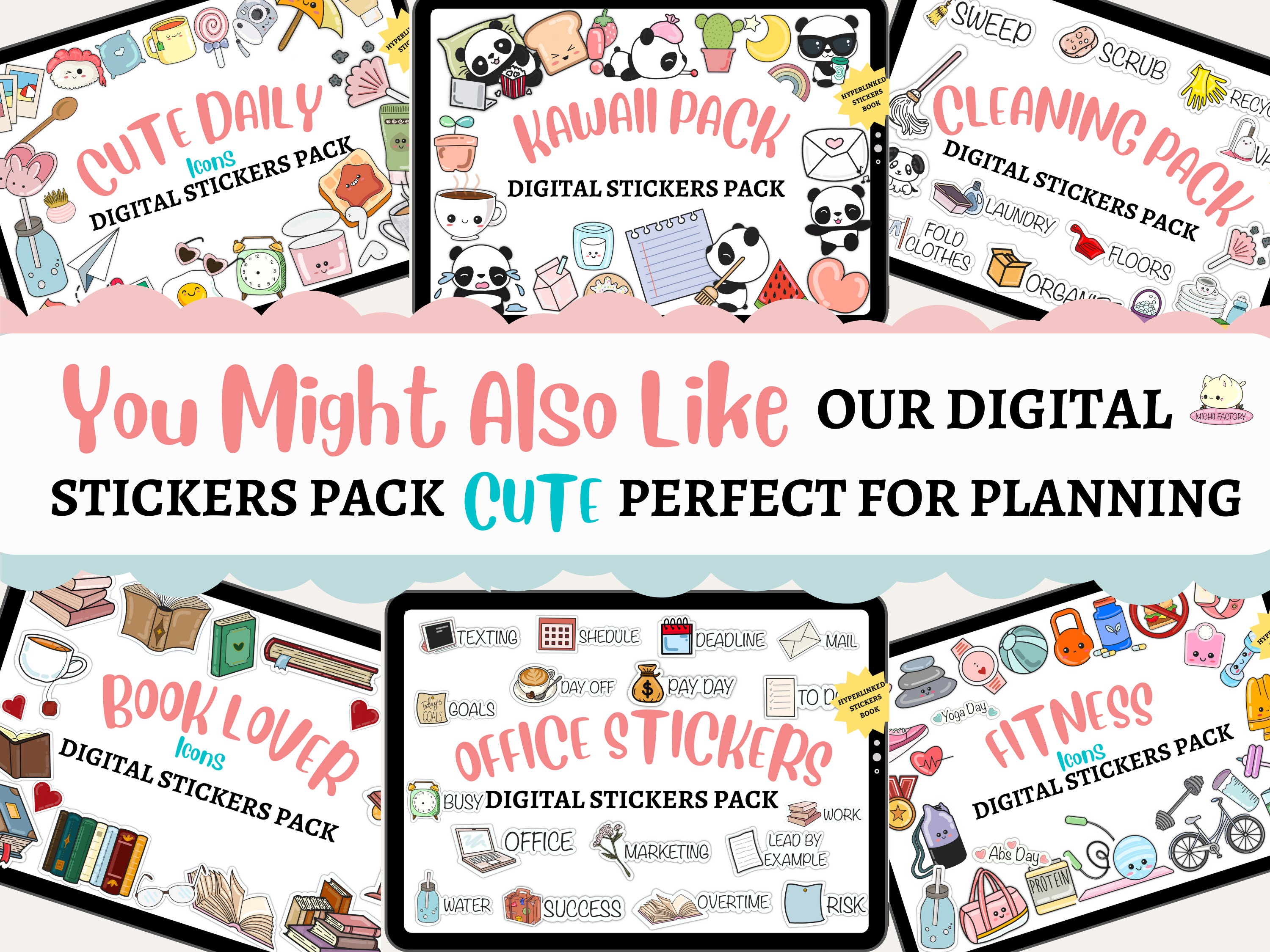 Emoji Cute Everyday Digital Stickers for Goodnotes Everyday Life Icon