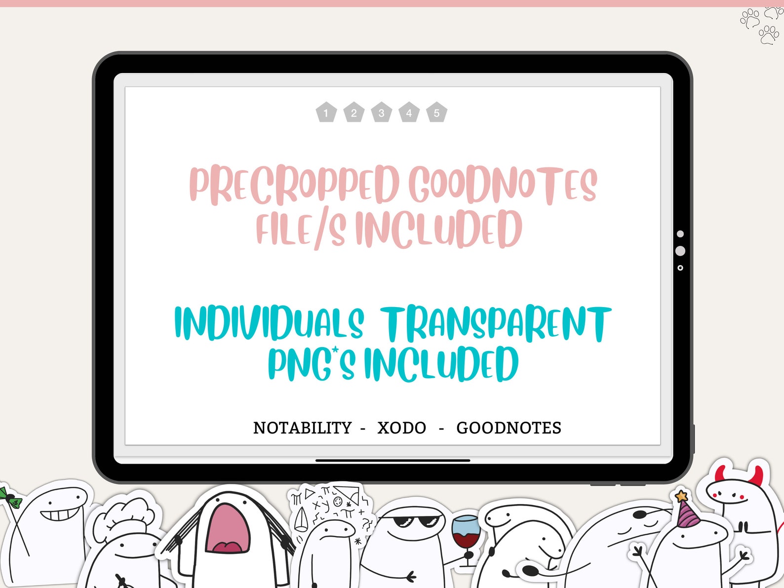 Flork Cute Everyday Digital Stickers for Goodnotes Everyday Life Icon ...