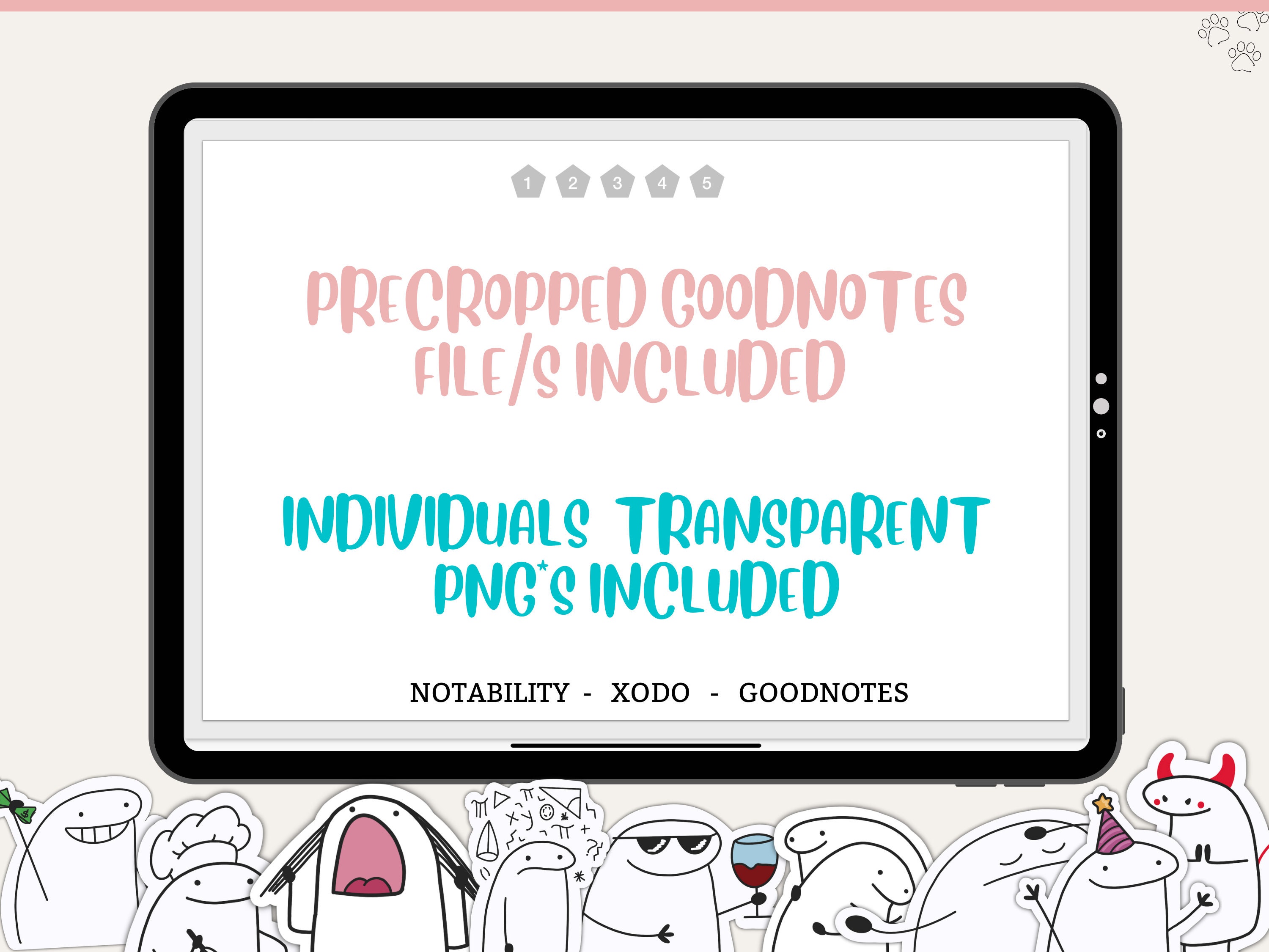 Flork Cute Everyday Digital Stickers for Goodnotes Everyday Life Icon ...