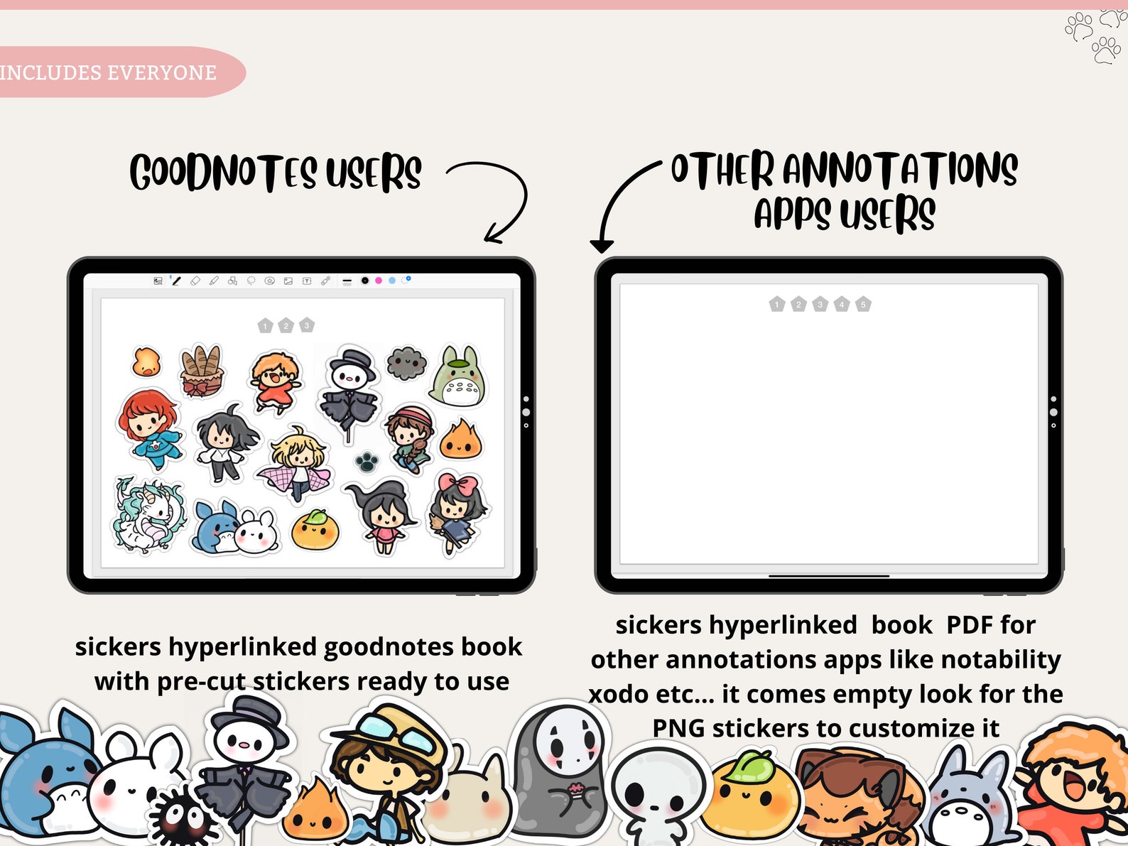 Ghibli Digital Stickers Anime Digital Stickers Studio Ghibli Etsy UK