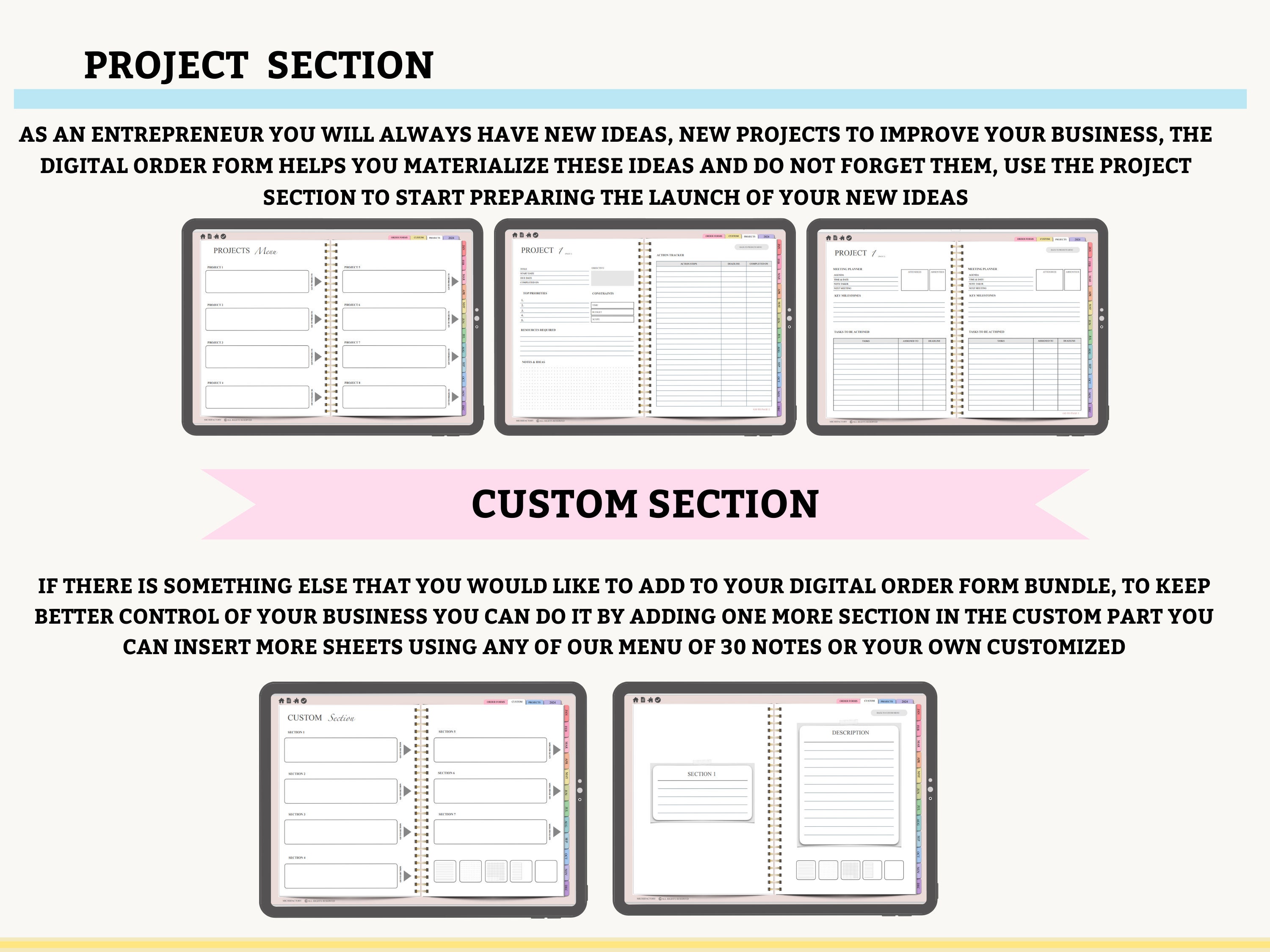 Digital Order Forms Bundle for Goodnotes, Order Form Template, Small ...